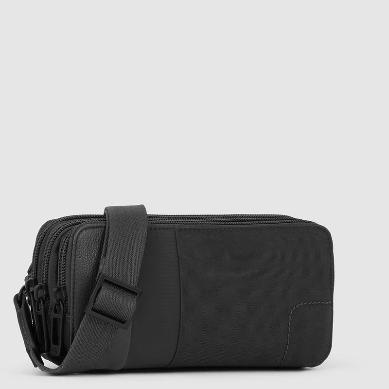 Case in recycled fabric with three dividers