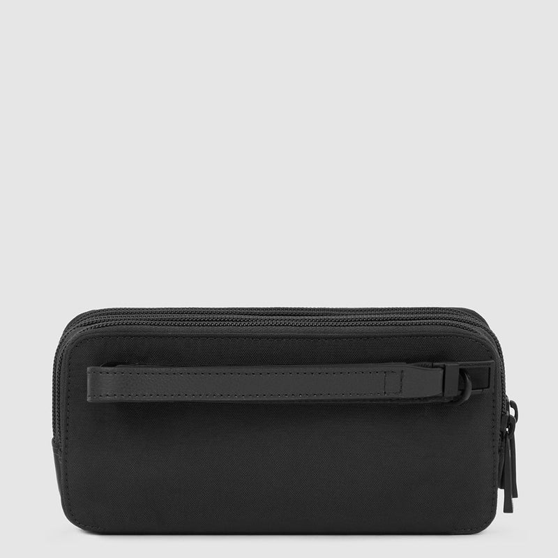 Case in recycled fabric with three dividers
