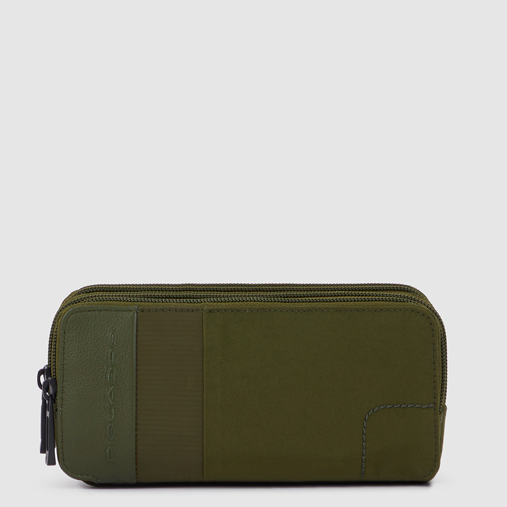 Case in recycled fabric with three dividers