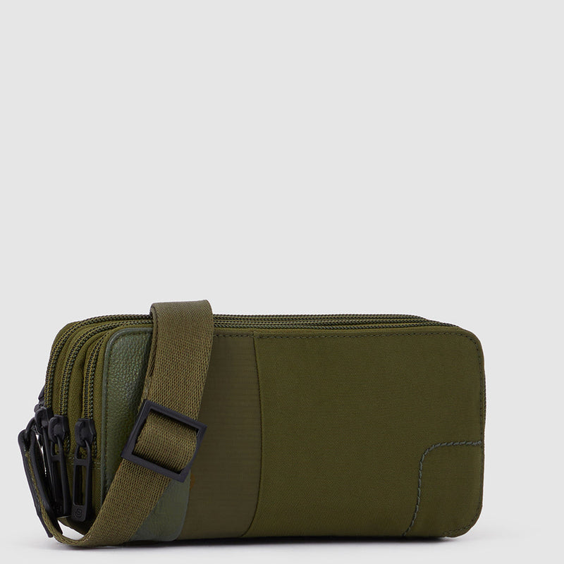 Case in recycled fabric with three dividers