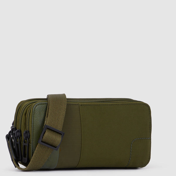 Case in recycled fabric with three dividers