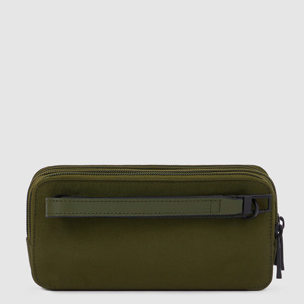 Case in recycled fabric with three dividers