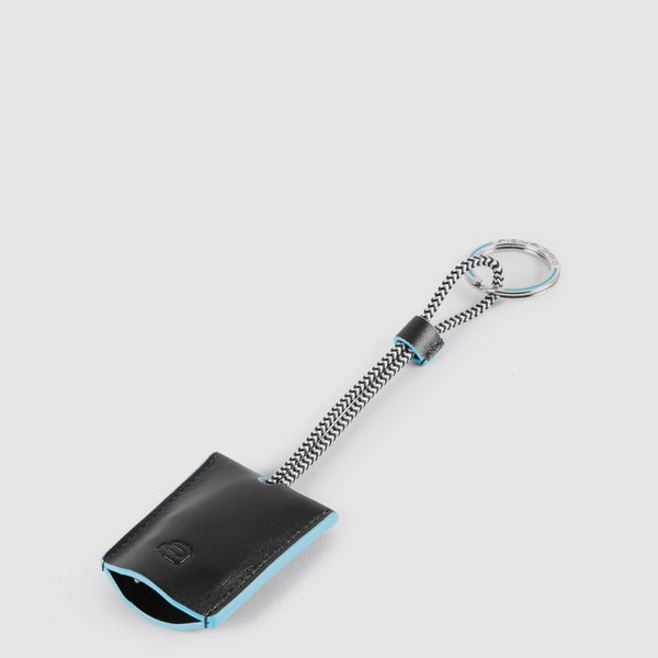 Leather key-chain with USB, micro-USB