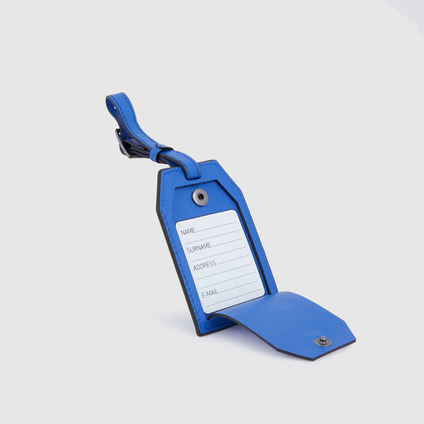 Address Tag in pelle con logo PQD inciso
