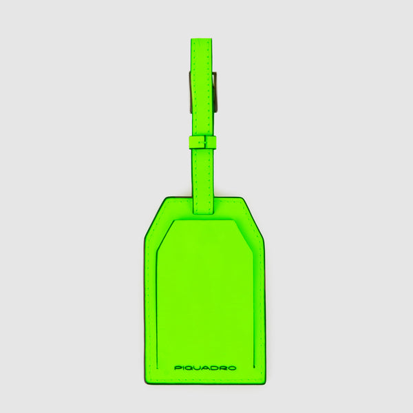 Address Tag in pelle con logo PQD inciso