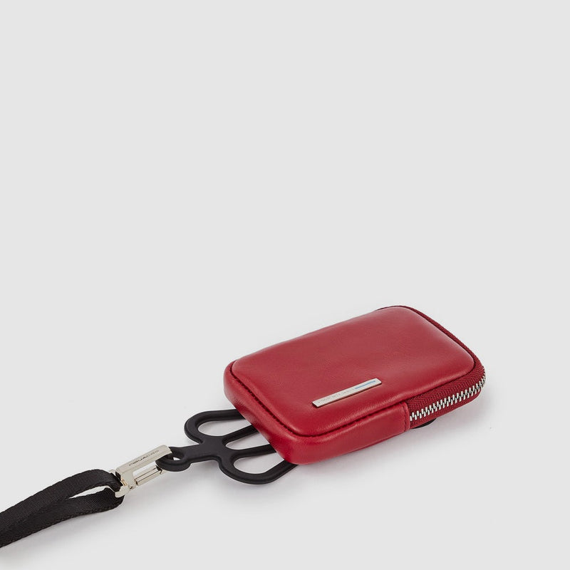 Neck phone holder with credit card pouch