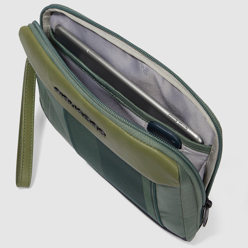 Men's clutch for iPad®mini in recycled fabric
