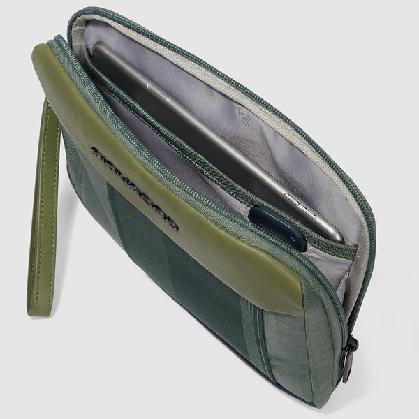 Men's clutch for iPad®mini in recycled fabric