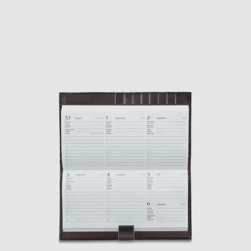 Slim leather pocket diary