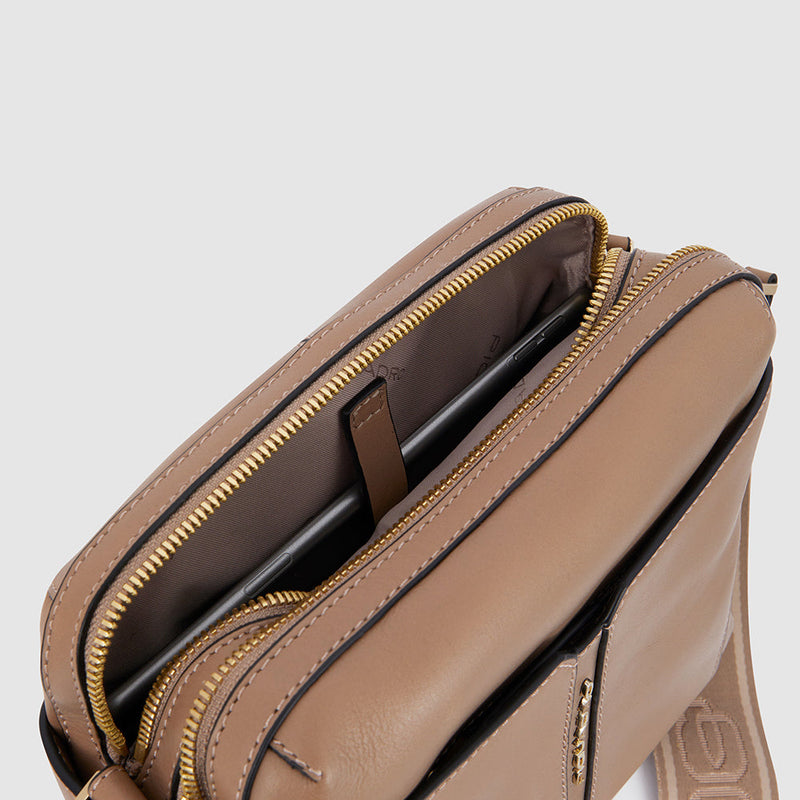 Women's crossbody bag with iPad®mini compartment