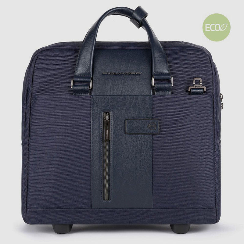 Wheeled laptop briefcase 15,6" in recycled fabric