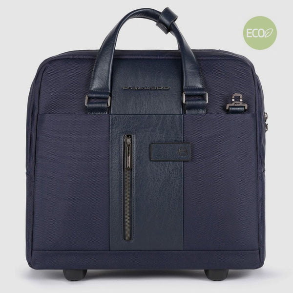 Wheeled laptop briefcase 15,6" in recycled fabric
