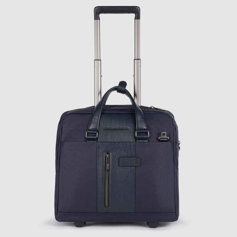Wheeled laptop briefcase 15,6" in recycled fabric