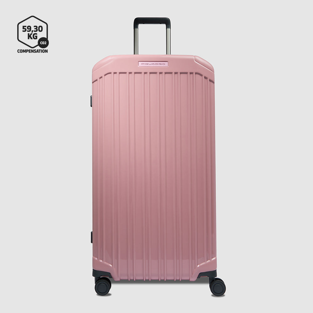 Hardside spinner in trunk shape with TSA lock