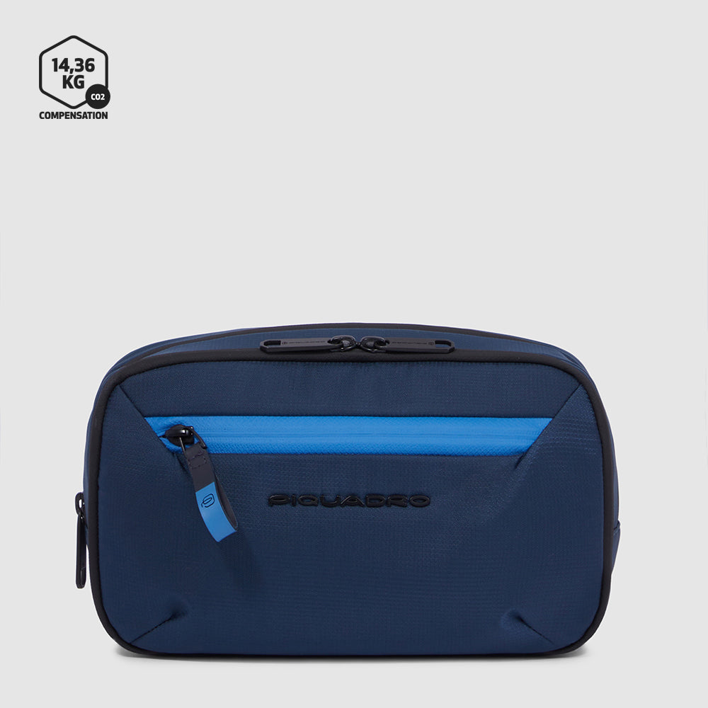 Toiletry bag in recycled fabric