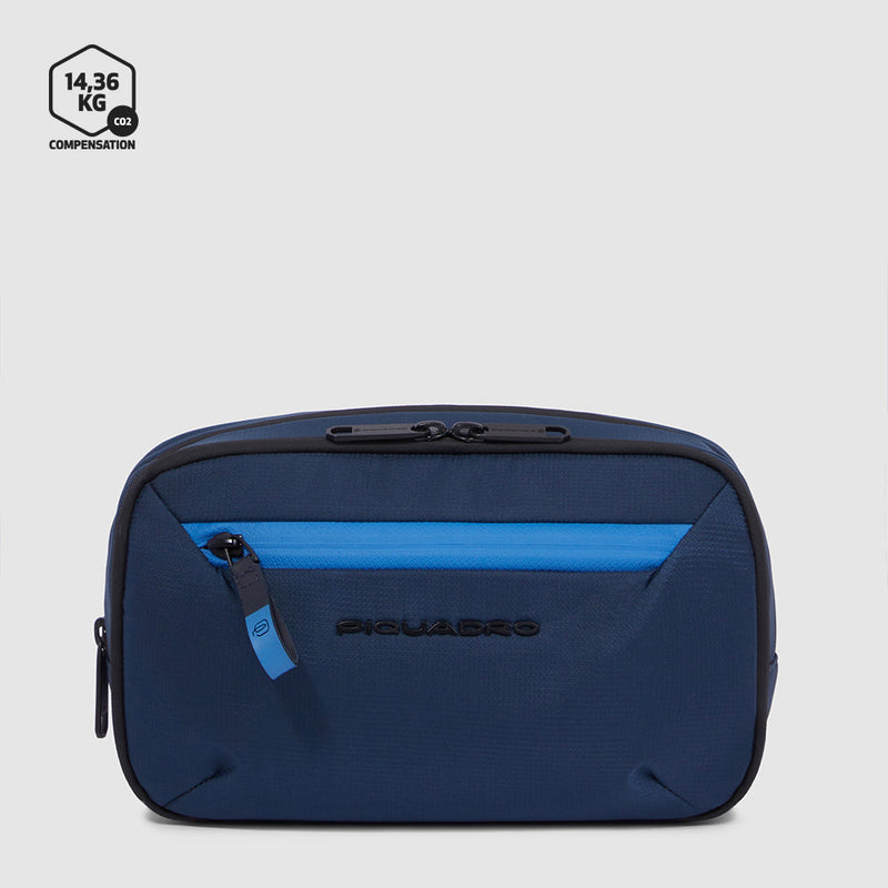 Toiletry bag in recycled fabric