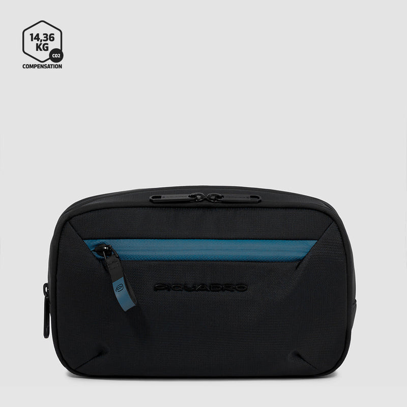 Toiletry bag in recycled fabric