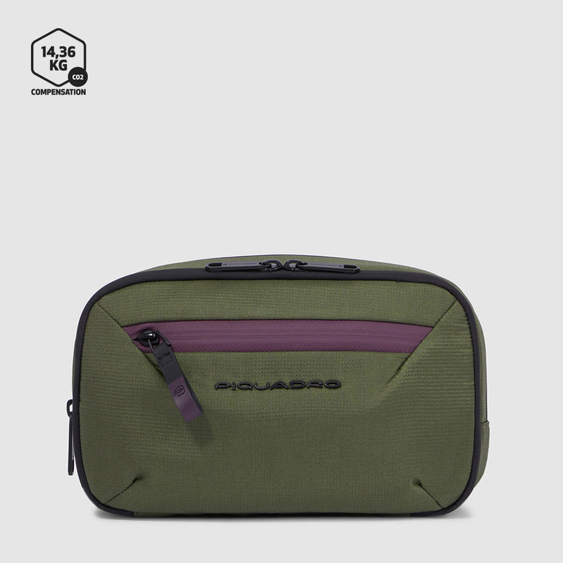 Toiletry bag in recycled fabric