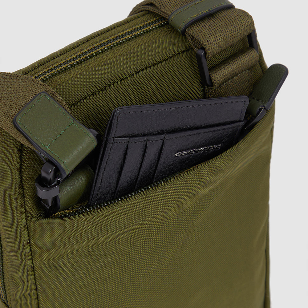 iPad®mini pocket crossbody bag in recycled fabric
