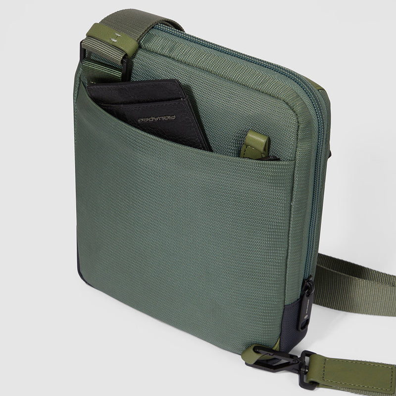 iPad®mini pocket crossbody bag in recycled fabric