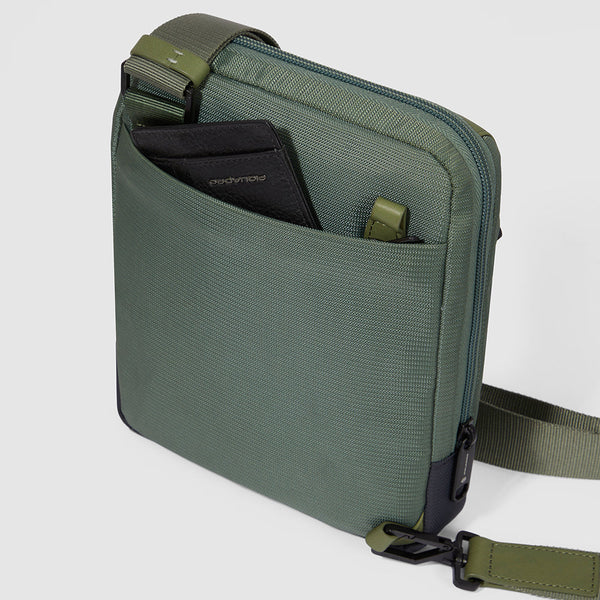 iPad®mini pocket crossbody bag in recycled fabric