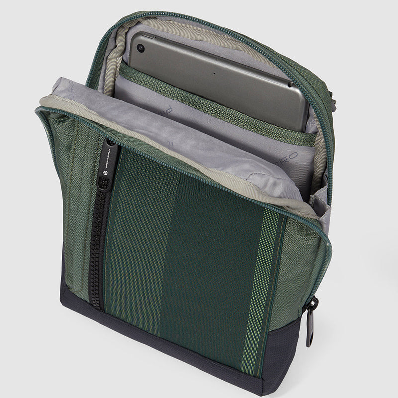 iPad®mini pocket crossbody bag in recycled fabric