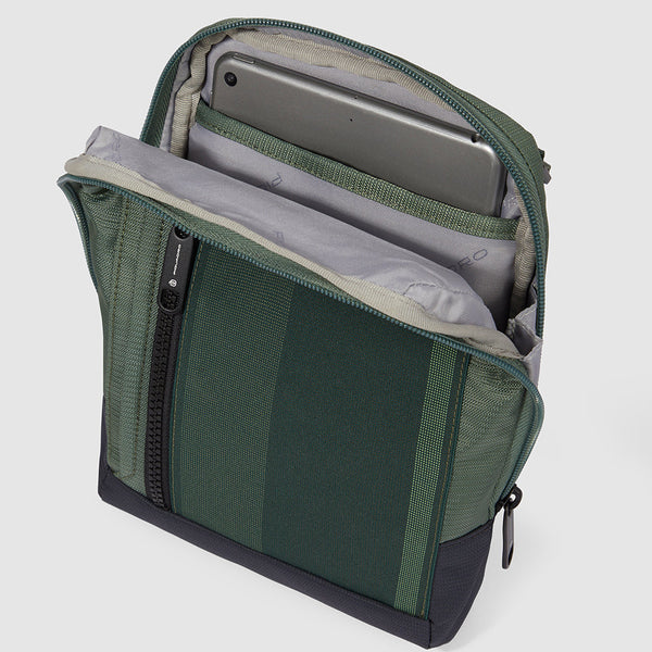 iPad®mini pocket crossbody bag in recycled fabric