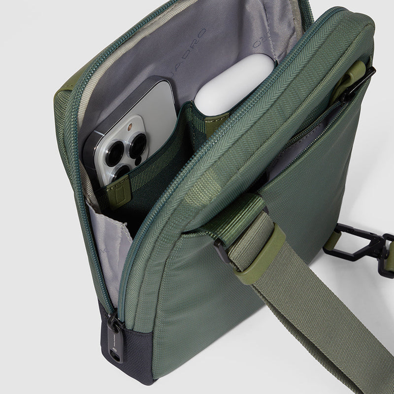 iPad®mini pocket crossbody bag in recycled fabric