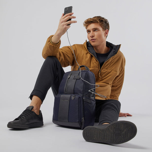 Laptop 14" and iPad® backpack in recycled fabric