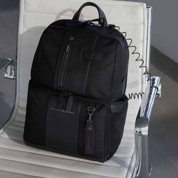 Laptop 14" and iPad® backpack in recycled fabric