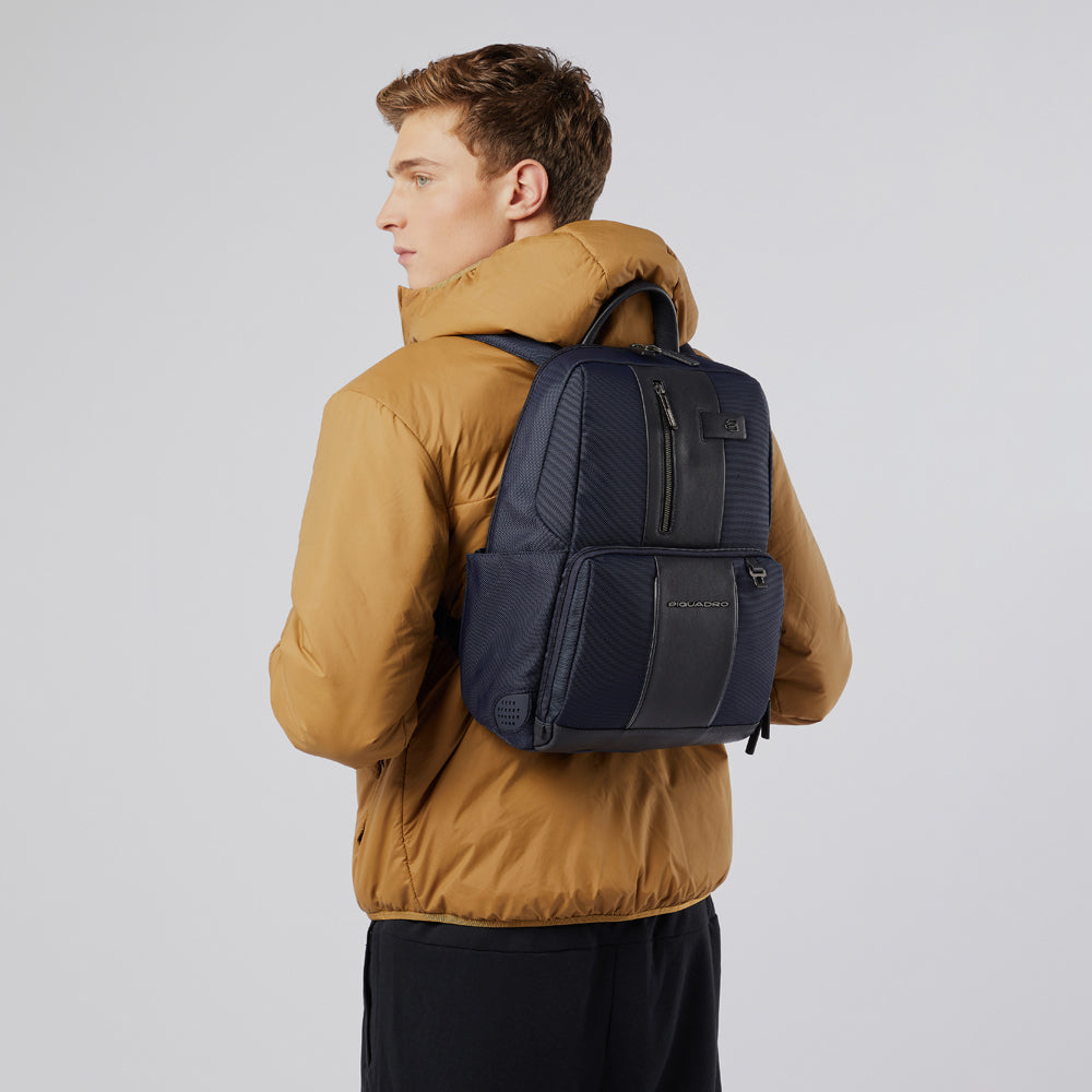 Laptop and iPad® backpack in recycled fabric with