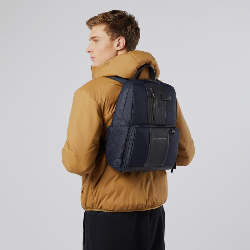 Laptop and iPad® backpack in recycled fabric with