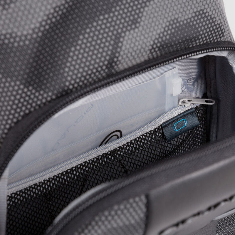 Mono sling bag for iPad®mini in recycled fabric