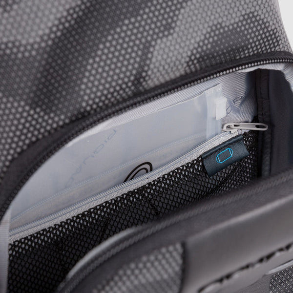 Mono sling bag for iPad®mini in recycled fabric