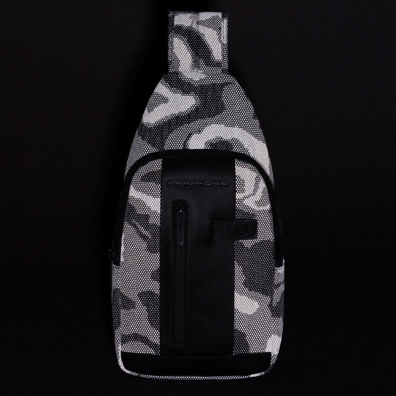 Mono sling bag for iPad®mini in recycled fabric