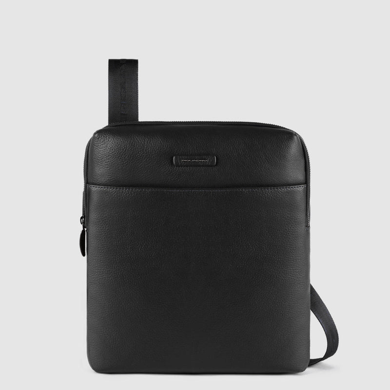 Expandable iPad® crossbody bag with front pocket