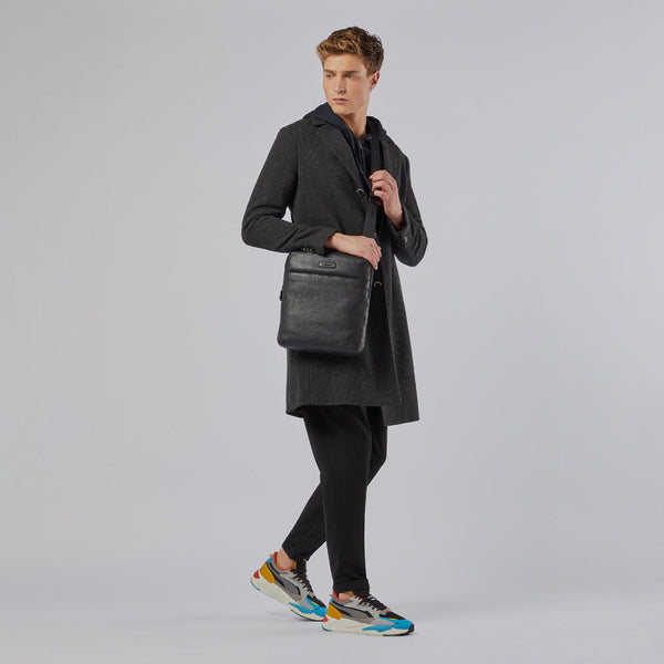 Expandable iPad® crossbody bag with front pocket