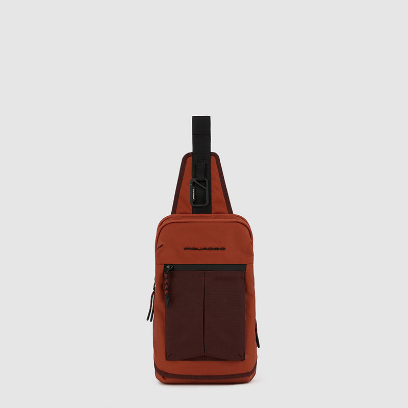 Mono sling bag in recycled fabric