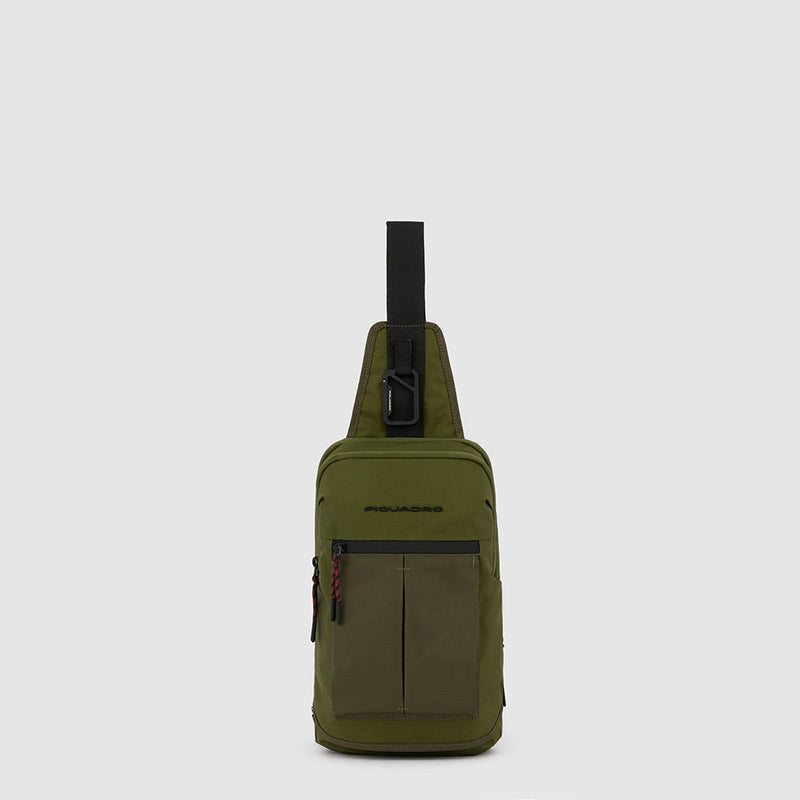 Mono sling bag in recycled fabric