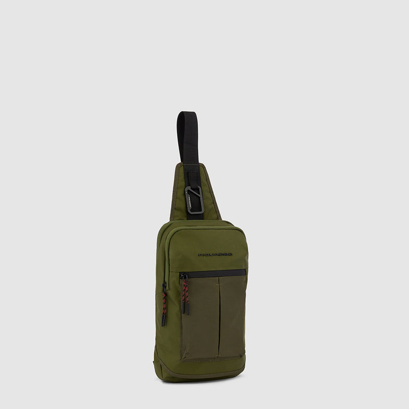 Mono sling bag in recycled fabric
