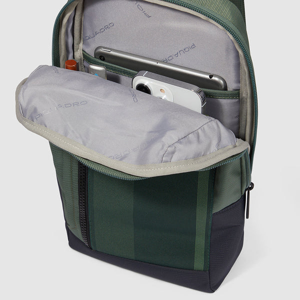 Mono sling bag for iPad®mini in recycled fabric