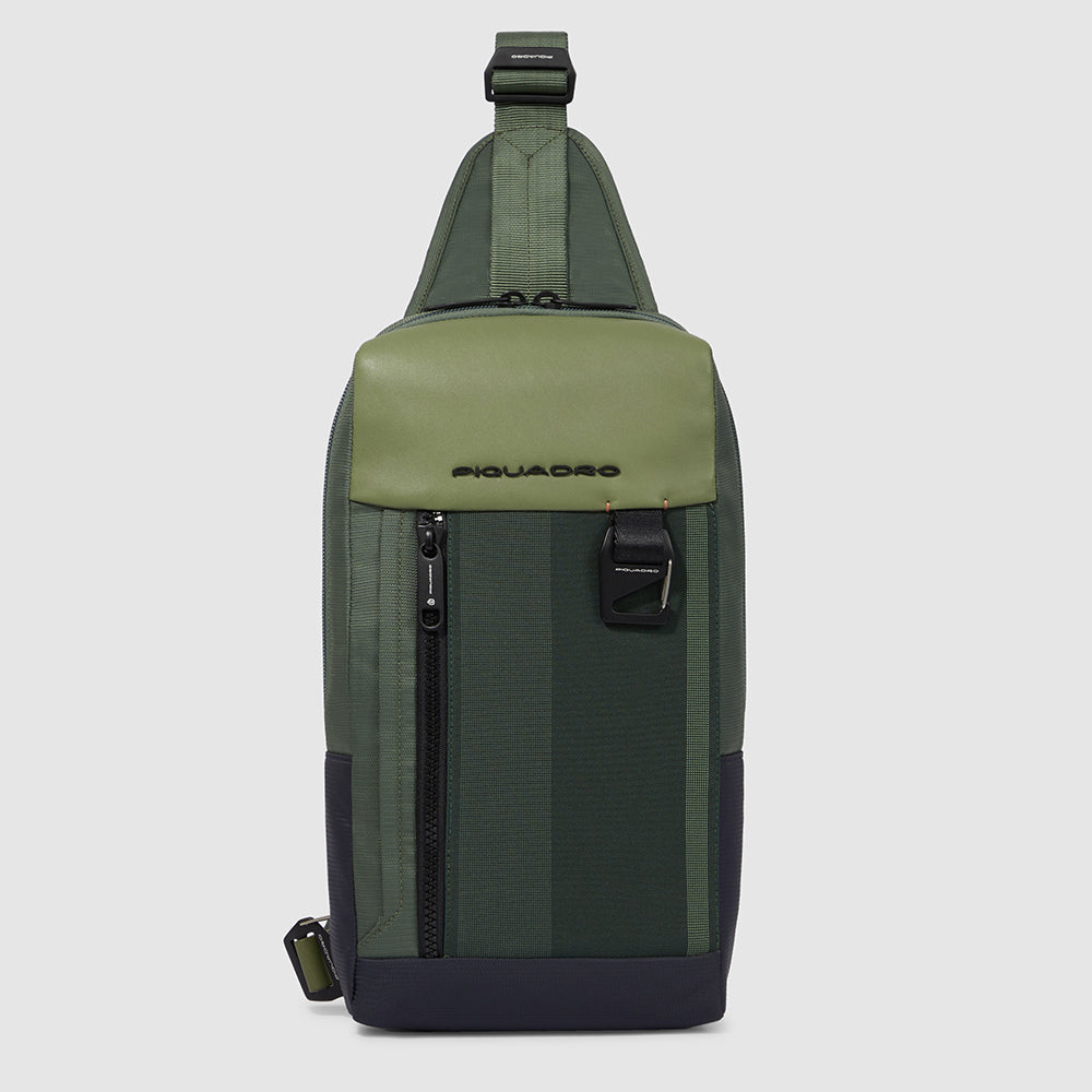 Mono sling bag for iPad®mini in recycled fabric
