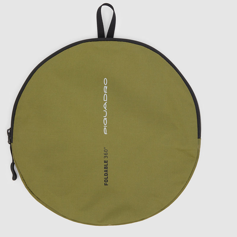 Foldable computer backpack in recycled fabric