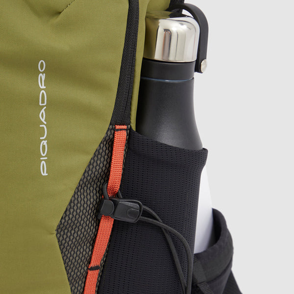 Foldable computer backpack in recycled fabric