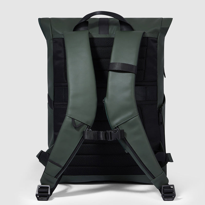 Water resistant roll-top backpack for laptop 15,6"