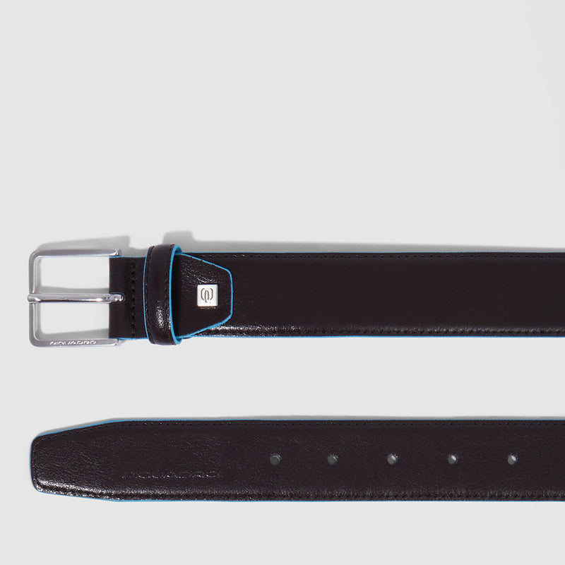 Men’s leather belt with prong buckle