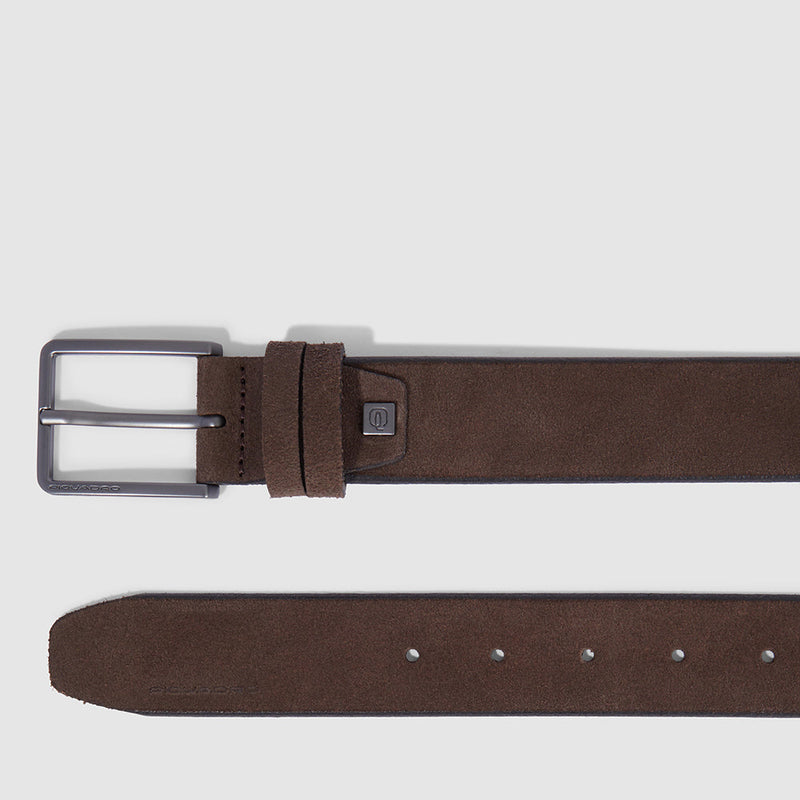 Men’s leather belt with prong buckle