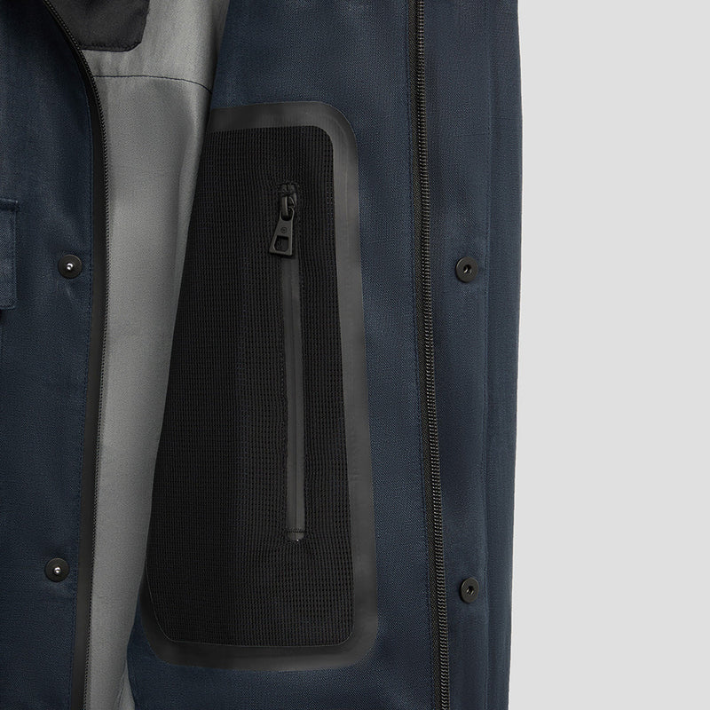Tech-linen shirt jacket