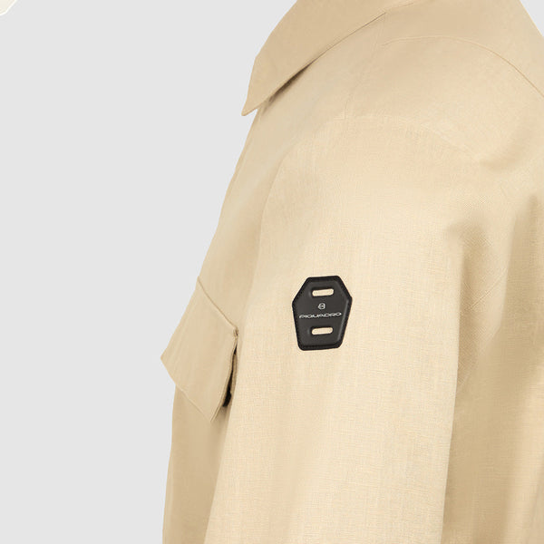 Tech-linen shirt jacket