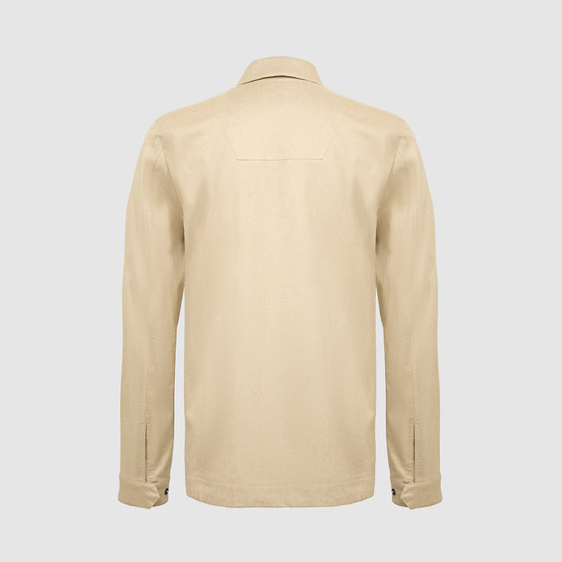 Tech-linen shirt jacket